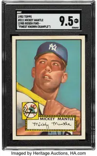 1952 Topps Mickey Mantle #311 SGC 9.5 - 1985 Rosen Find SGC 9.5